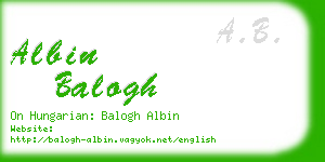 albin balogh business card
